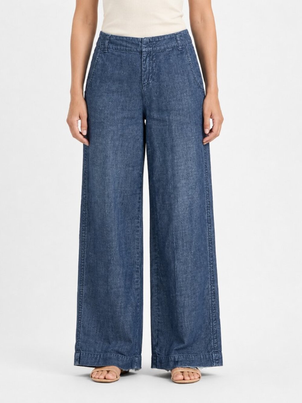 London Jean Wide Leg Trouser Jeans Women's Size 12 Dark Wash Y2K